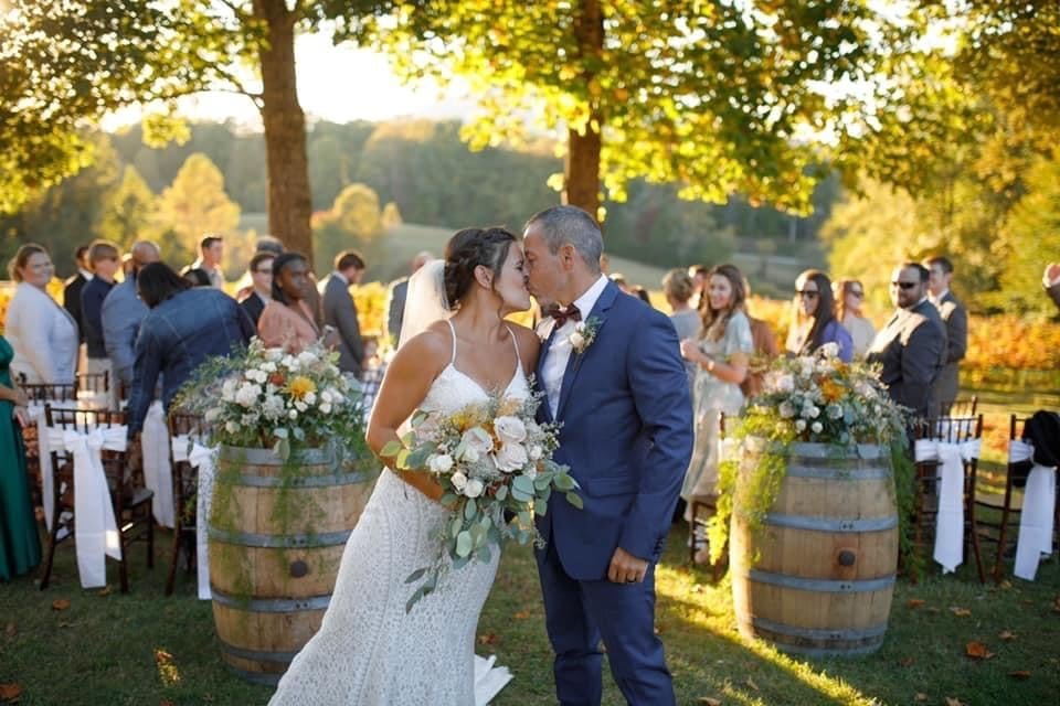 Wedding Couple with Mountain in Background